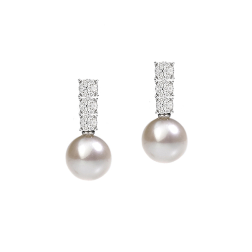 Серьги из белого золота с белыми бриллиантами