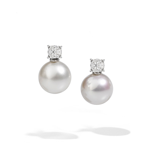 Серьги из белого золота с белыми бриллиантами