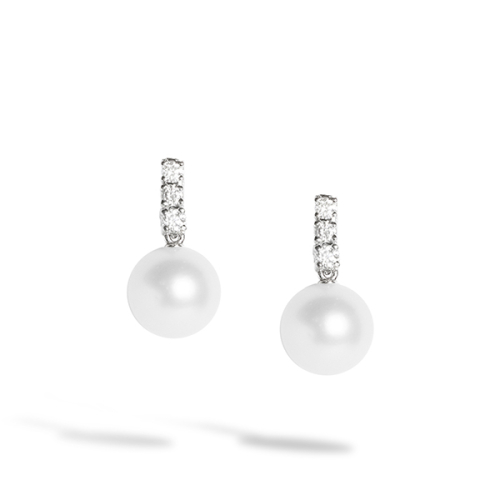 Серьги из белого золота с белыми бриллиантами