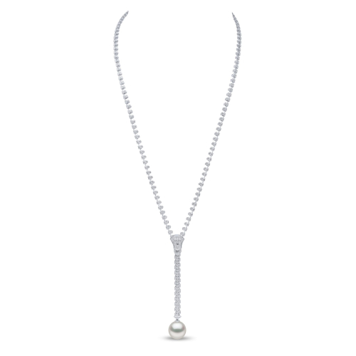 Ожерелье Zyyp из белого золота 18 карат с жемчугом Южного моря и бриллиантами