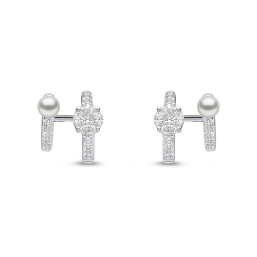 Серьги Baby Glitz из 18-каратного золота с жемчугом Акойя и бриллиантами Multi-Cut