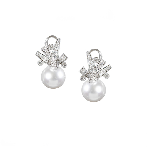 Серьги из белого золота с белыми бриллиантами