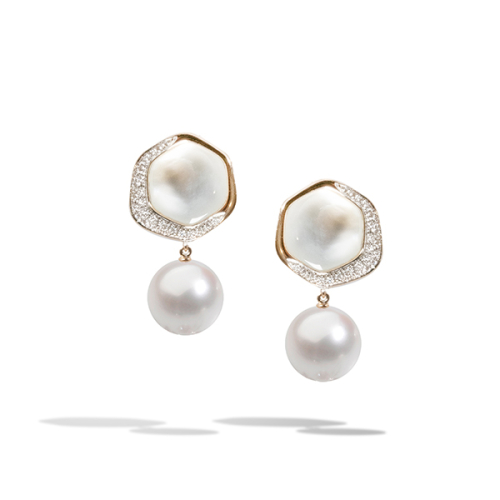 Серьги из розового золота с белыми бриллиантами