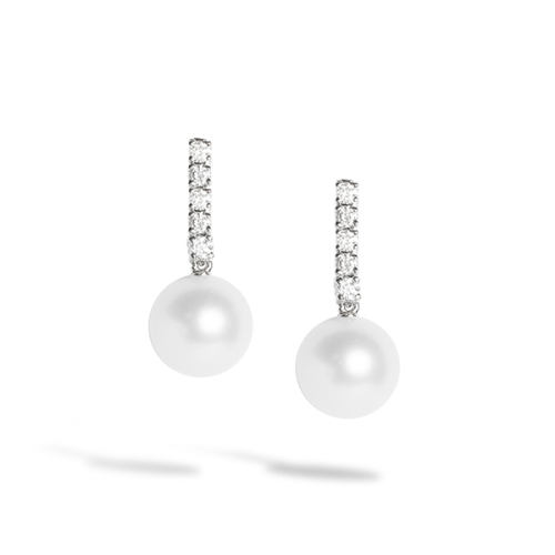 Серьги из белого золота с белыми бриллиантами