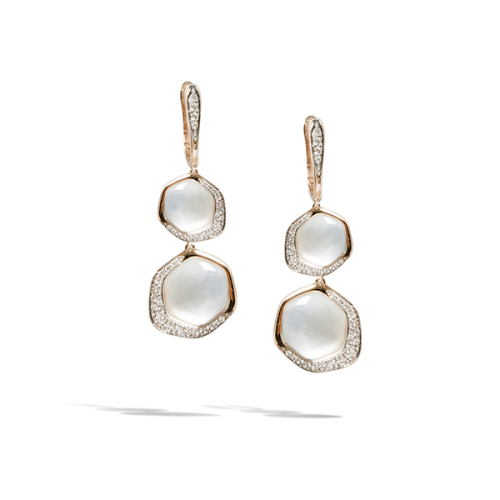 Серьги из розового золота с белыми бриллиантами