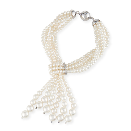 Браслет из белого золота с белыми бриллиантами