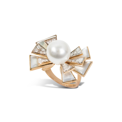 Кольцо из розового золота с бриллиантами