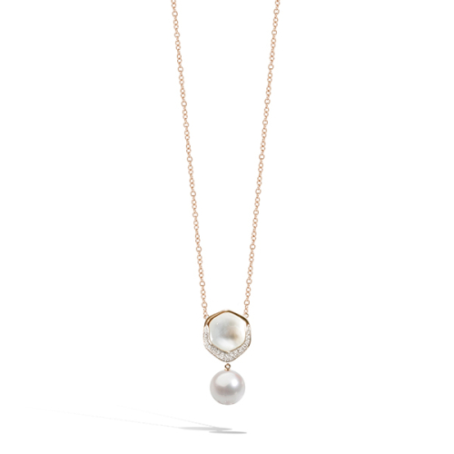 Подвеска из розового золота с белыми бриллиантами