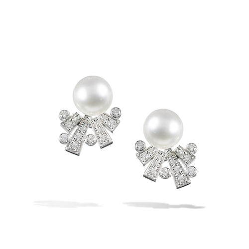 Серьги из белого золота с белыми бриллиантами