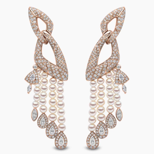 Серьги Cleopatra из 18-каратного золота с жемчугом и бриллиантами 