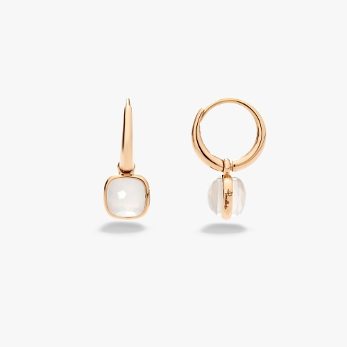 Серьги Nudo Mini с молочным кварцем