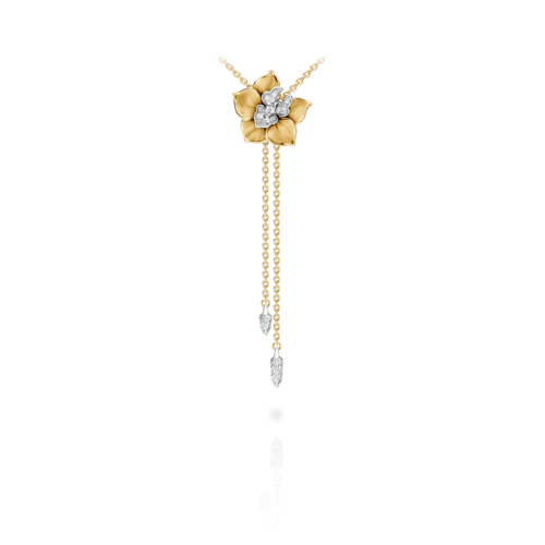 Подвеска Orquideas Mini из белого и желтого золота с бриллиантами