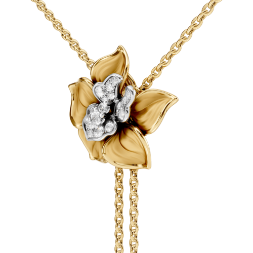 Подвеска Orquideas Mini из белого и желтого золота с бриллиантами