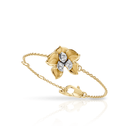 Браслет Orquideas Mini из белого и желтого золота с бриллиантами