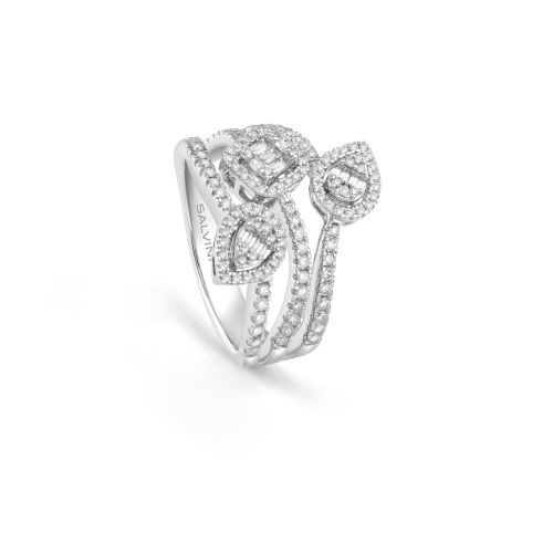 Кольцо из белого золота с бриллиантами