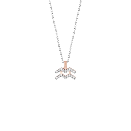 Колье «Водолей» из белого и розового золота с бриллиантами