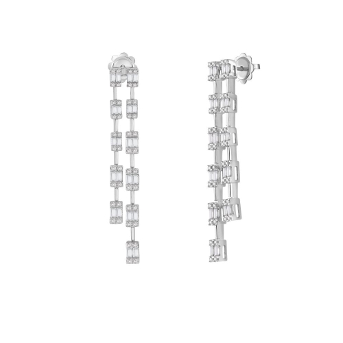 Серьги из белого золота с бриллиантами