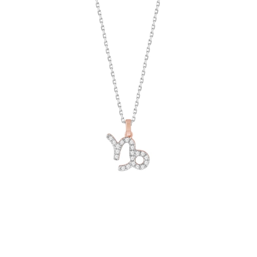 Колье «Козерог» из белого и розового золота с бриллиантами