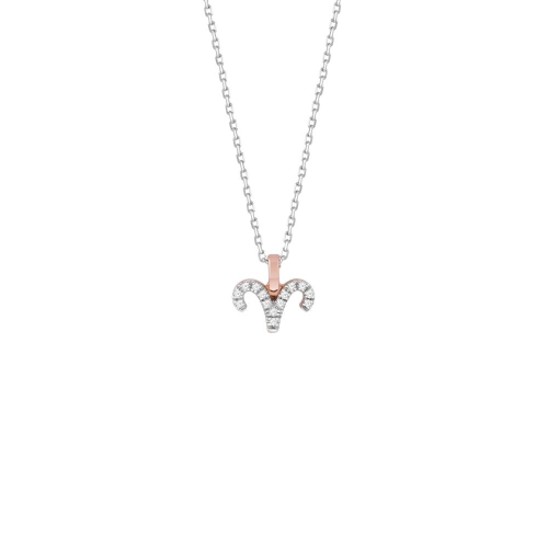 Колье «Овен» из белого и розового золота с бриллиантами