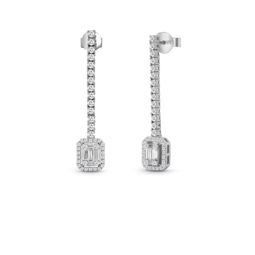 Серьги из белого золота с белыми бриллиантами