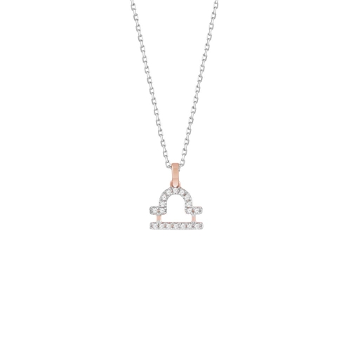 Колье «Весы» из белого и розового золота с бриллиантами