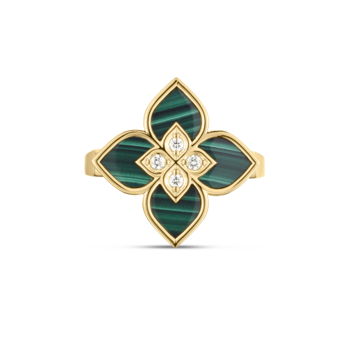 Кольцо Venetian Princess из жёлтого золота 18 карат с малахитом и бриллиантами