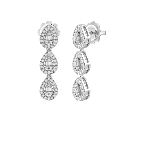 Серьги из белого золота с бриллиантами