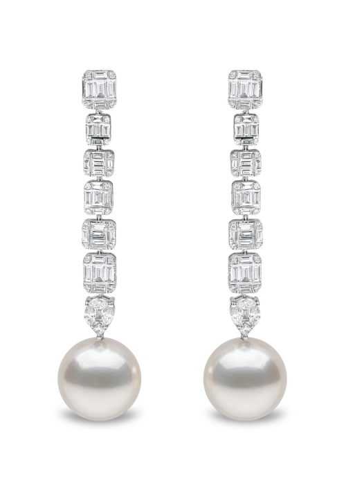Серьги Starlight из 18-каратного белого золота с жемчугом Южного моря и бриллиантами