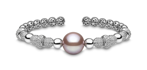 Браслет Starlight из 18-каратного белого золота с розовым пресноводным жемчугом и бриллиантами