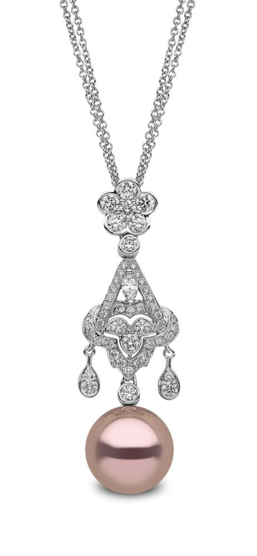 Подвеска Contessa из 18-каратного белого золота цвета розовой пресной воды