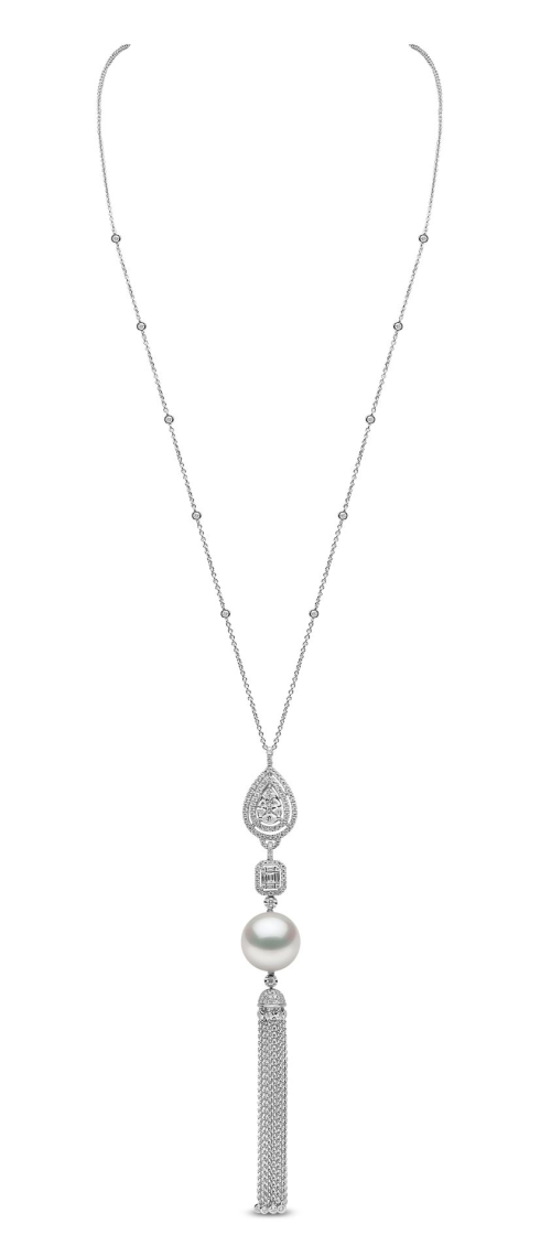 Подвеска Starlight из золота 18 карат с жемчугом Южного моря и бриллиантами в виде каскада