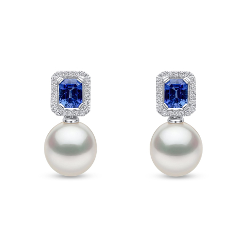 Серьги из 18-каратного белого золота с жемчугом и бриллиантами