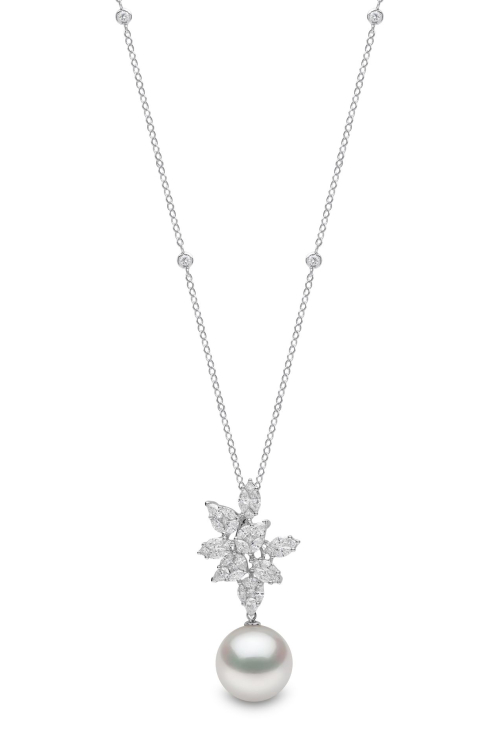 Подвеска из 18-каратного золота с жемчугом Южного моря и бриллиантами 