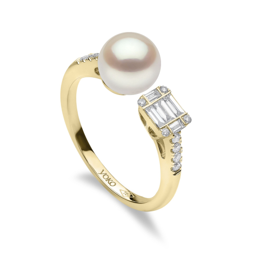 Кольцо Starlight из 18-каратного золота с жемчугом и бриллиантами Horizon