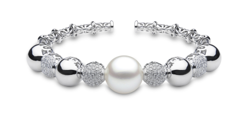 Браслет Starlight из 18-каратного белого золота с жемчугом Южного моря и бриллиантами