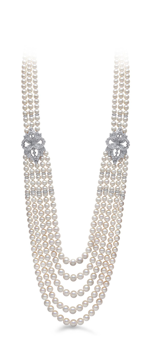 Ожерелье Contessa из 18-каратного золота с пресноводным жемчугом и бриллиантами