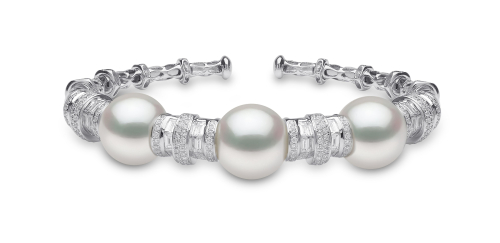 Браслет Starlight из 18-каратного белого золота с жемчугом Южного моря и бриллиантами