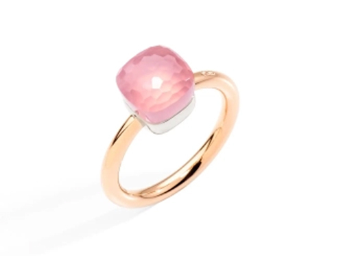Кольцо с розовым кварцем NUDO