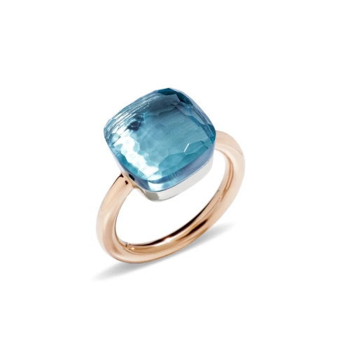 Кольцо с небесно-голубым топазом NUDO