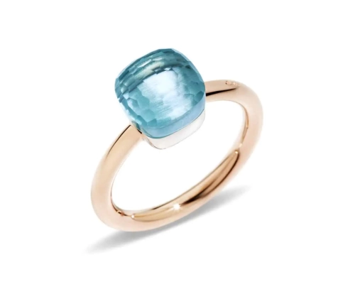 Кольцо с небесно-голубым топазом NUDO