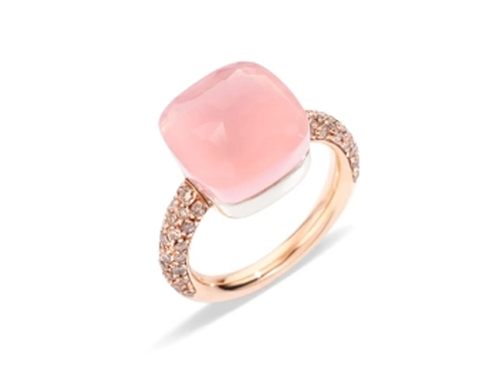 Кольцо с розовым кварцем NUDO