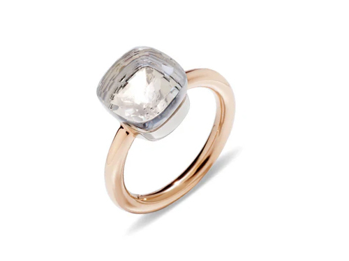 Кольцо с белым топазом NUDO