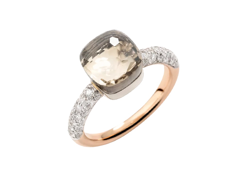 Кольцо с белым топазом NUDO