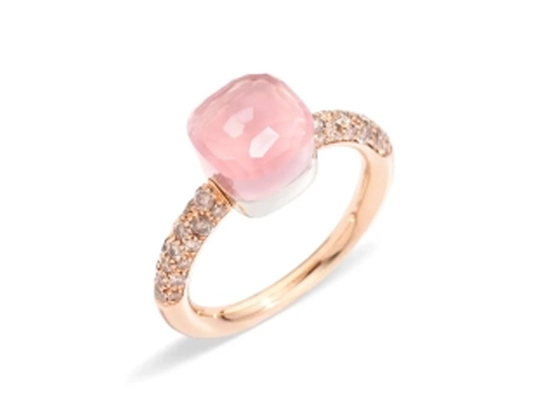Кольцо с розовым кварцем NUDO